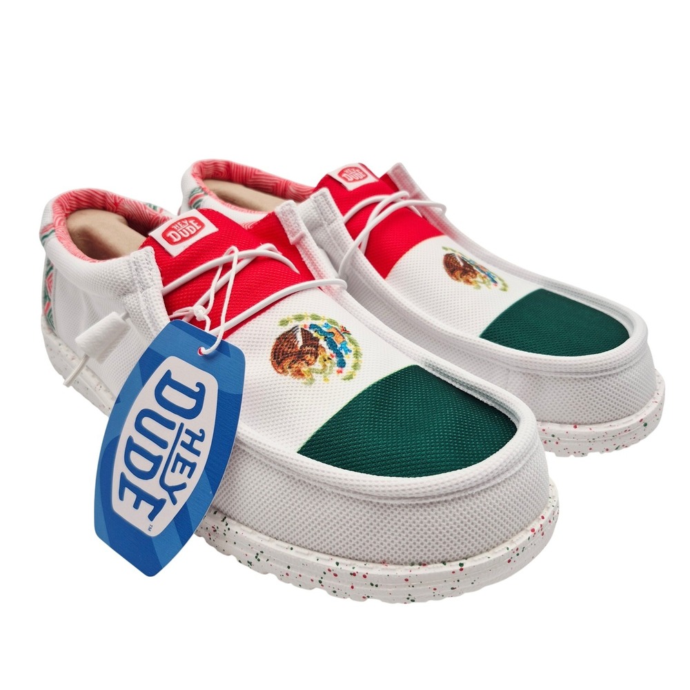 HEY DUDE Wally Break Mexico Flag Men's Size 11 Slip On Shoes Loafers